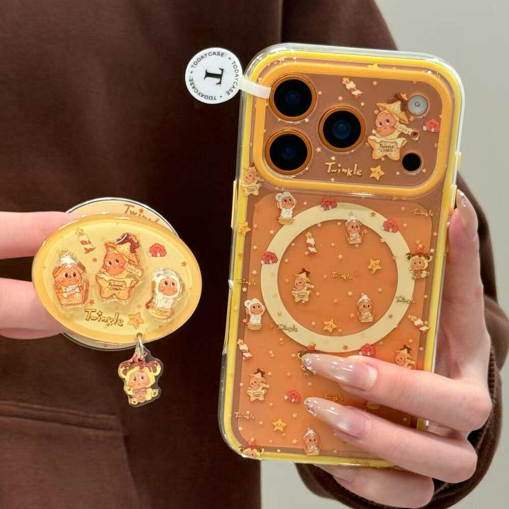 可爱饼干星星宝适用iPhone17promax手机壳15新款17pro网红女款13创意全包防摔16pro超好看17保护套