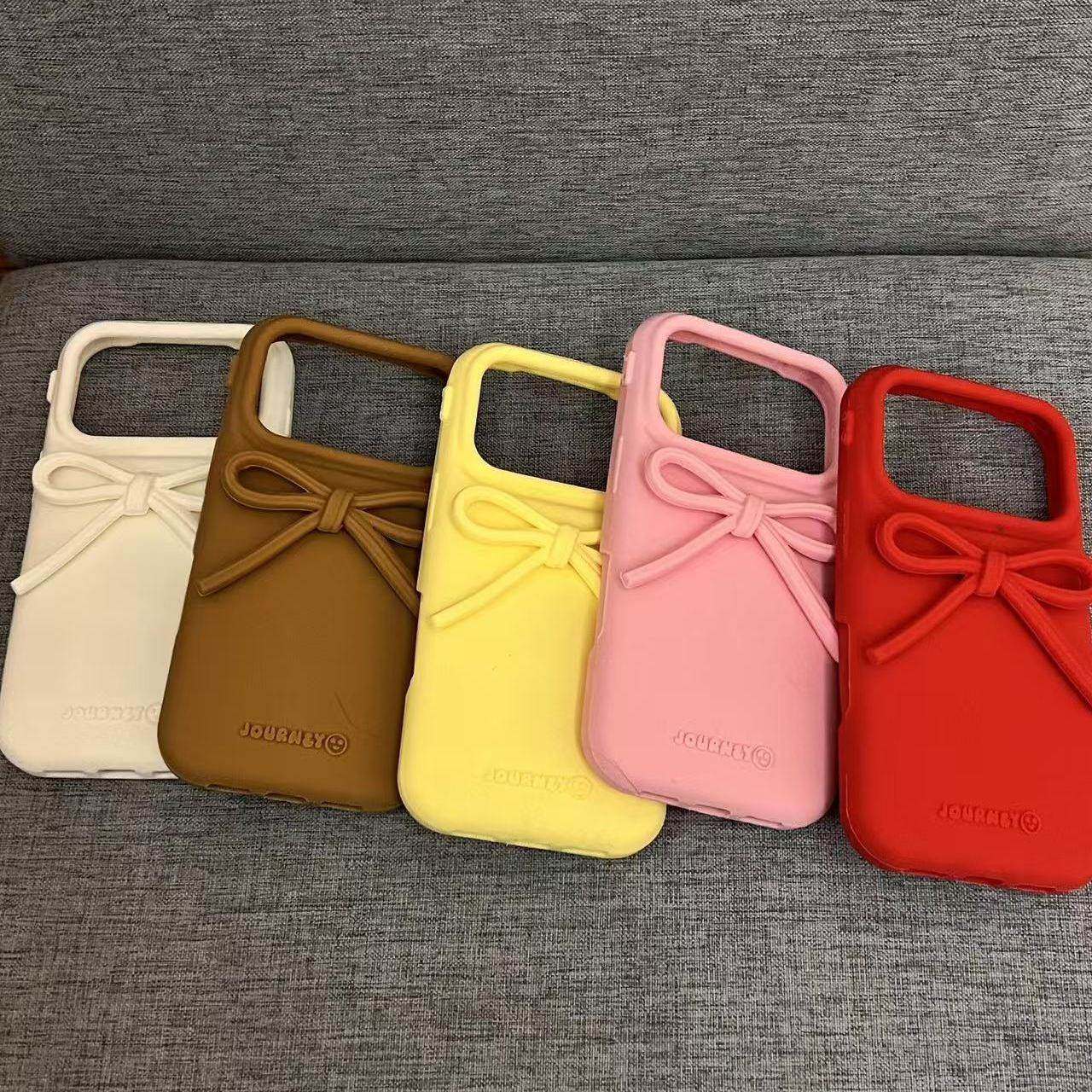 多色硅胶纯色立体蝴蝶结适用iPhone17promax手机壳15新款17pro网红女款13创意全包防摔16pro超好看17保护套,3C数码配件,手机保护套/壳,淘宝优惠券,粉丝福利购,淘宝优惠卷