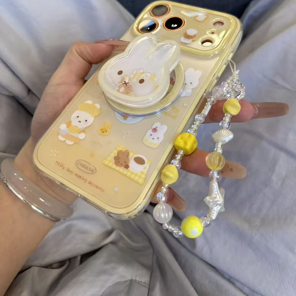 黄色二合一磁吸米菲兔烤面包适用iPhone17promax手机壳15新款17pro13创意全包防摔16pro超好看17保护套