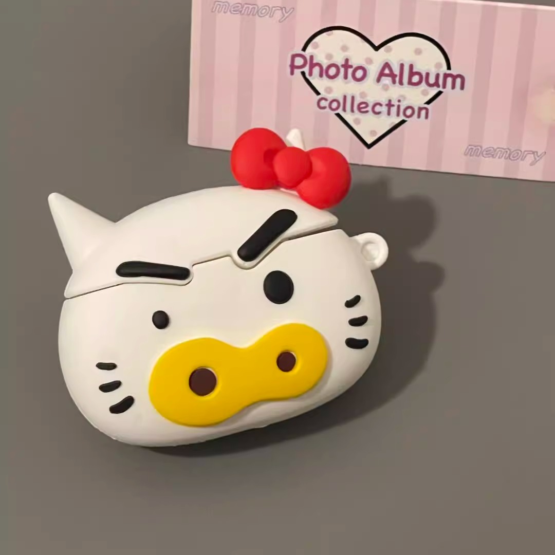 卡通可爱左门卫猪Kitty适用苹果airpods4保护套Airpodspro2代个性三代airpodspro蓝牙耳机壳3代四代硅胶防摔