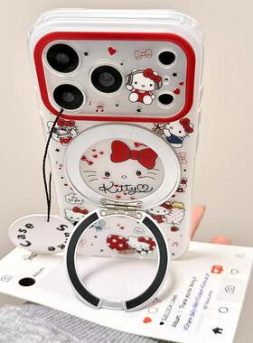 红色蝴蝶结360支点支架适用iPhone17promax手机壳15新款17pro网红女款13创意全包防摔16pro超好看17保护套