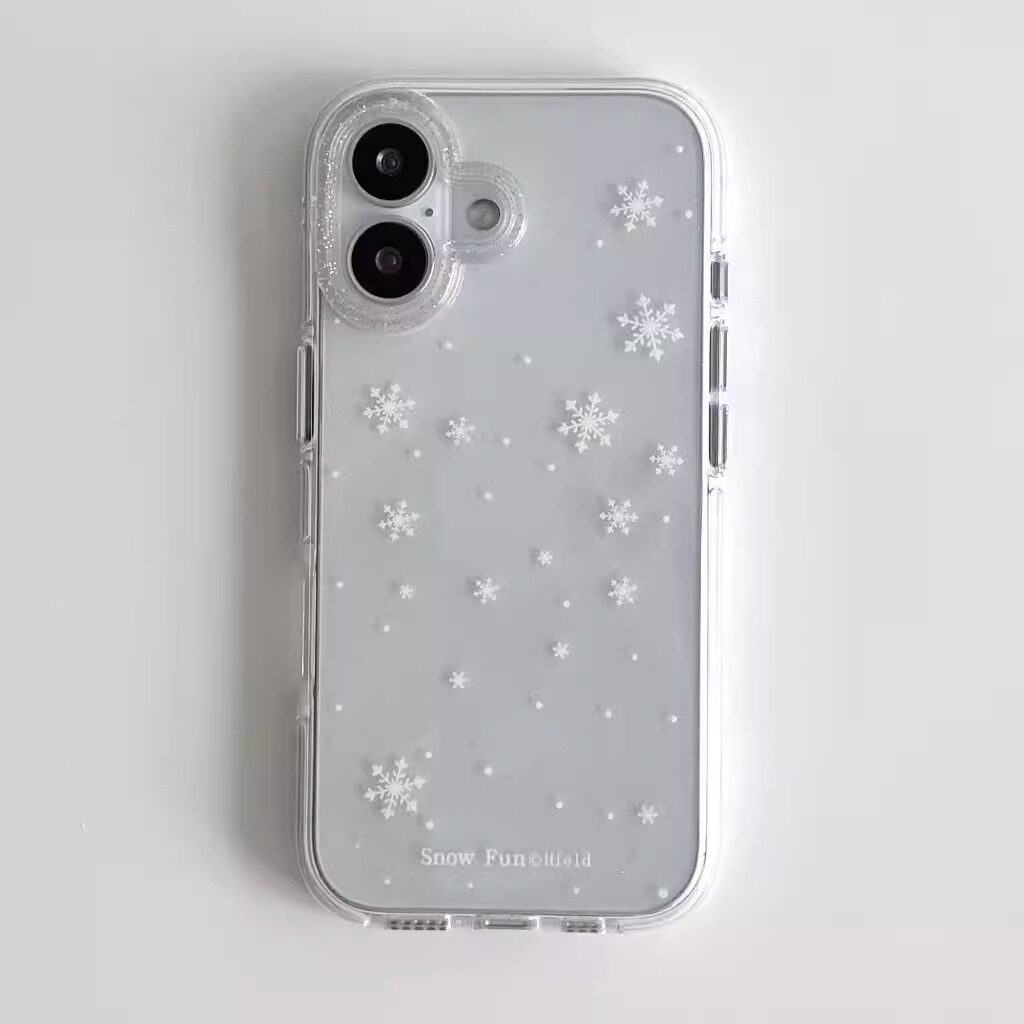 小众透明雪花片适用iPhone17promax手机壳15新款17