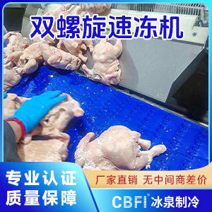 广州冰泉全自动螺旋隧道式速冻机炸鸡 整鸡冷却速冻塔厂家直销