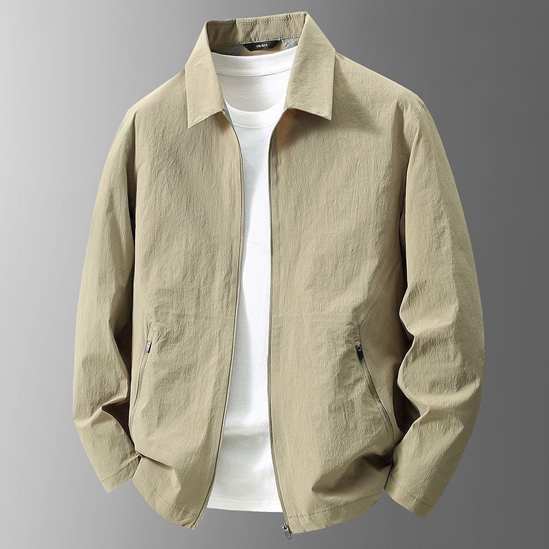 男士夏季休闲宽松透气防晒服户外翻领薄夹克男外套防紫外线皮肤衣