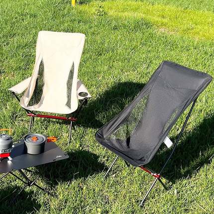 户外折叠椅子便携式靠新款2022晒太阳露营可躺野餐儿童钓鱼月亮椅