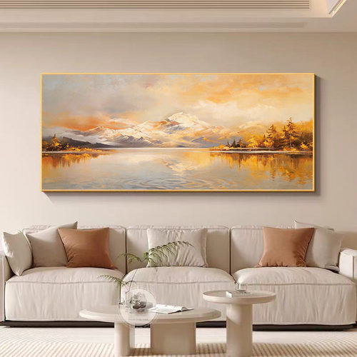 大芬村手绘背有靠山客厅油画