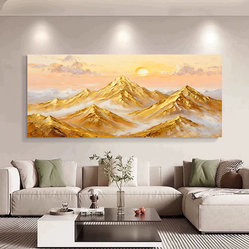 大芬村日照金山手绘油画