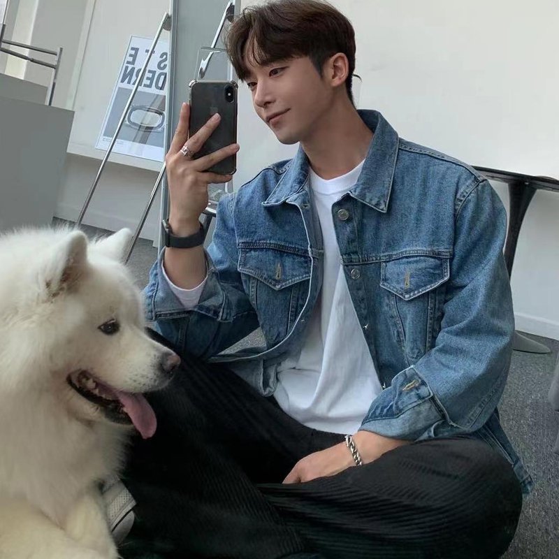 春~ins风牛仔夹克外套xz815-4-JK126-P80，男装工装外套，星座716A（原星座815-4）