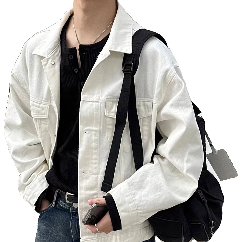 现货！春装牛仔夹克宽松纯色水洗茄克衫男式外套815-4-JK132P100,男装夹克,星座716A（原星座815-4）