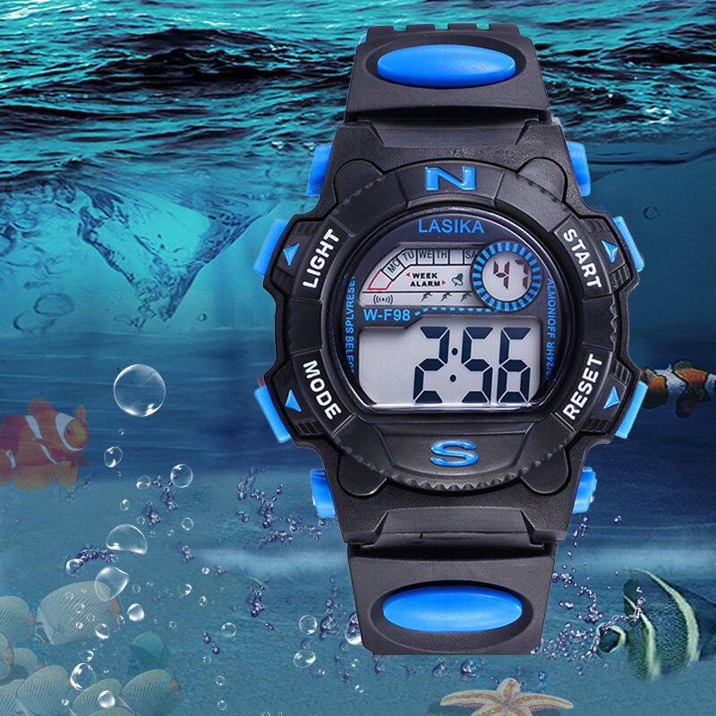 LASIKA儿童手表男孩防水夜光闹铃女孩多功能男童小孩学生运动可爱