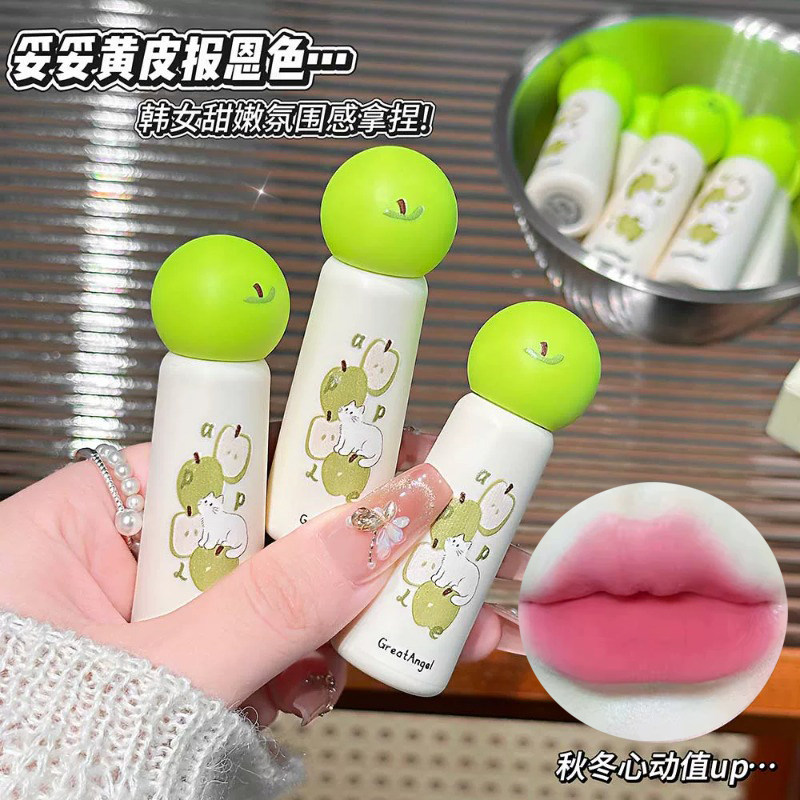 程十安推荐小猫雾感唇泥哑光丝绒不沾杯荔枝粉色显白日常口红唇釉