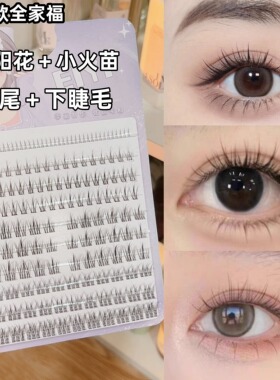 程十安推荐懒人太阳花鱼尾假睫毛女自然款仿真单簇小火苗假眼睫毛