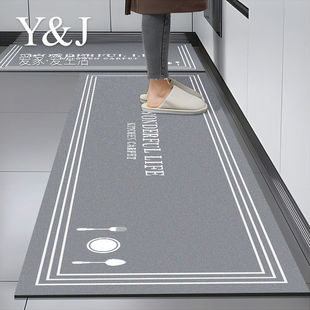 厨房地垫现简约家用防滑防油可擦硅藻泥地毯防水可裁剪玄关脚垫