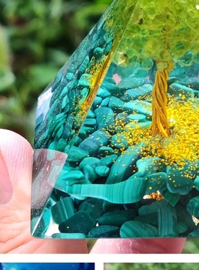 跨境新品水晶球碎石金字塔家居工艺品树脂摆件桌面摆件独立站