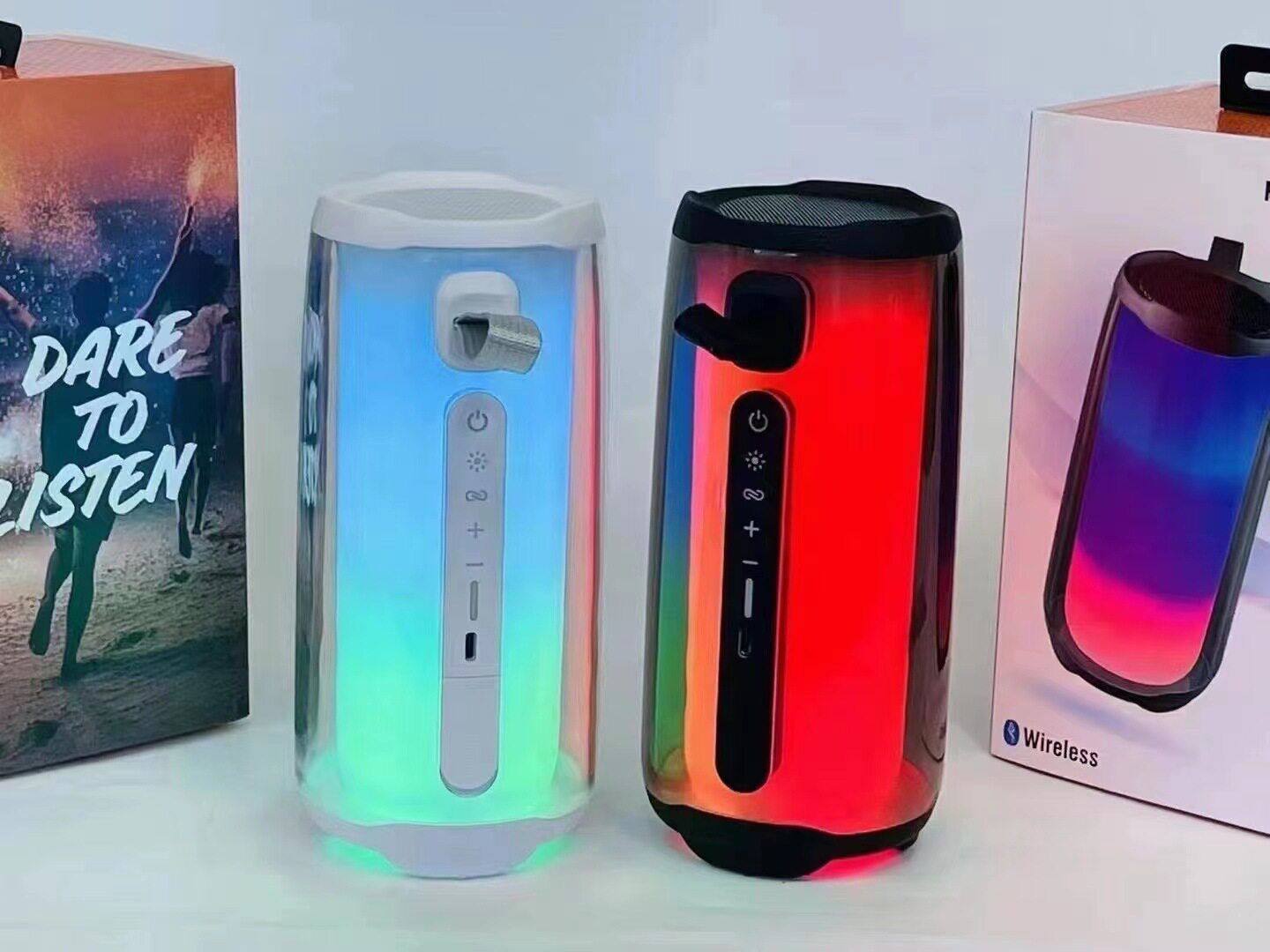 脉动5全屏炫彩灯光无线蓝牙音响桌面重低音炮户外插卡便携小音箱