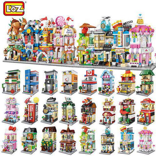 LOZ俐智主题街景小积木店铺模型摆件儿童女孩玩具礼品