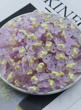 卡通树脂紫色透明兔子配件儿童饰品diy手工奶油胶手机壳贴批发