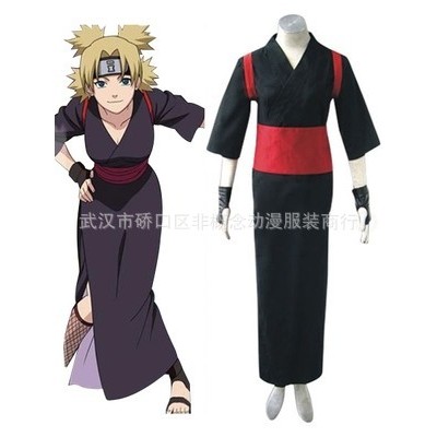 新款忍者cos服砂忍村手鞠黑色和服浴衣砂影角色扮演服万圣节演出