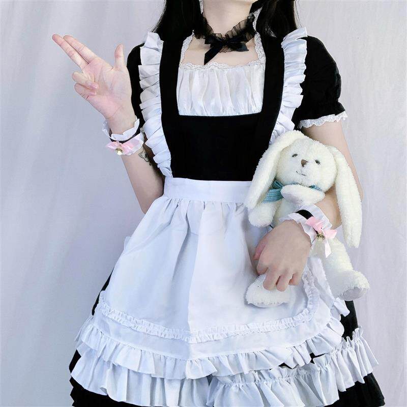 黑色女仆装甜美经典猫咪萝莉女佣装动漫角色扮演服