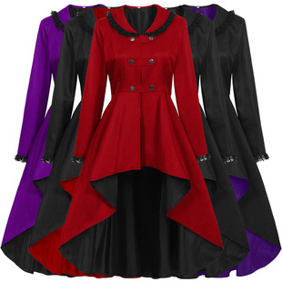 瘟疫医生cos服eBay复古长款不规则下摆风衣cosplay派对晚礼服