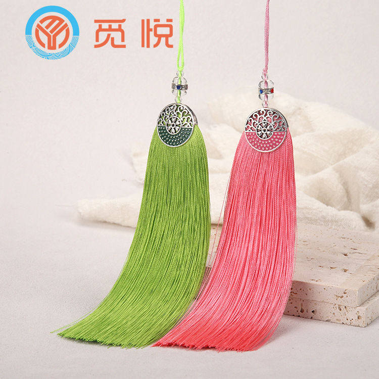 2025新款藏银花景泰蓝流苏穗子汉服辅料15cm涤纶压襟吊穗量大价优