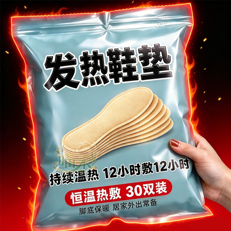 艾草自发热鞋垫加热暖脚宝暖足贴