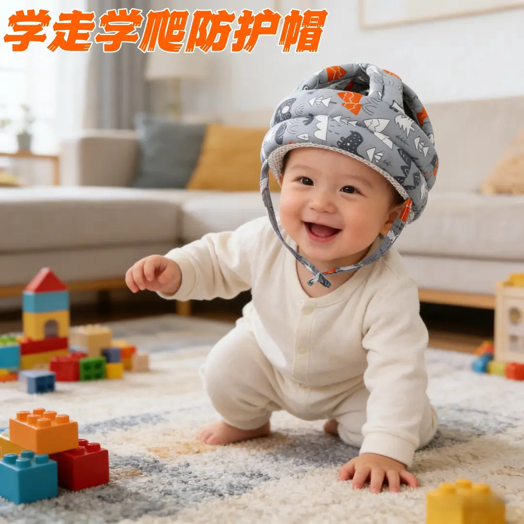 婴幼儿学步防摔护头轻薄帽