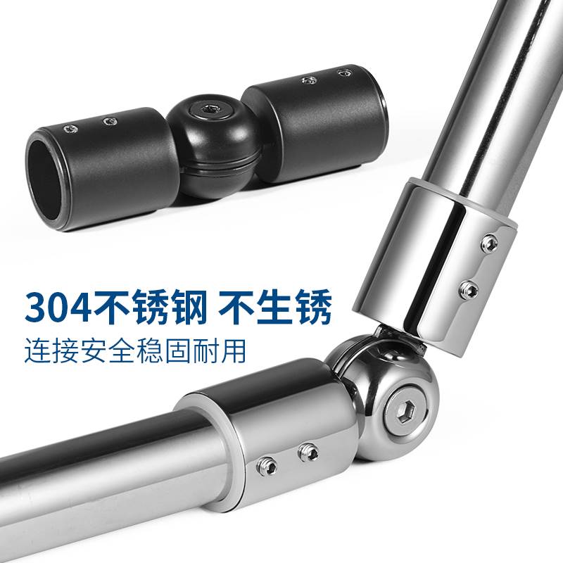 浴室隔断连接件304黑色不锈钢圆管弯头法兰座接头玻璃门三通吊夹