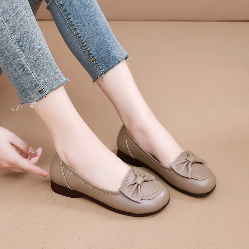 牛皮软底妈妈鞋夏季中老年舒适软底休闲真皮鞋春秋女鞋平底单鞋女,女鞋,乐福鞋（豆豆鞋）,淘宝优惠券,粉丝福利购,淘宝优惠卷