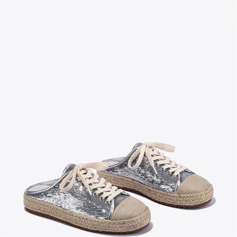 厚底亮片包头半拖鞋女2025夏季新款草编麻绳渔夫鞋休闲时尚凉拖鞋,女鞋,包头拖,淘宝优惠券,粉丝福利购,淘宝优惠卷