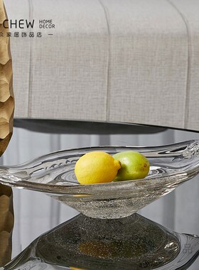 轻奢现代多款创意玻璃花瓶果x盘套装样板间售楼处花艺搭配插花摆