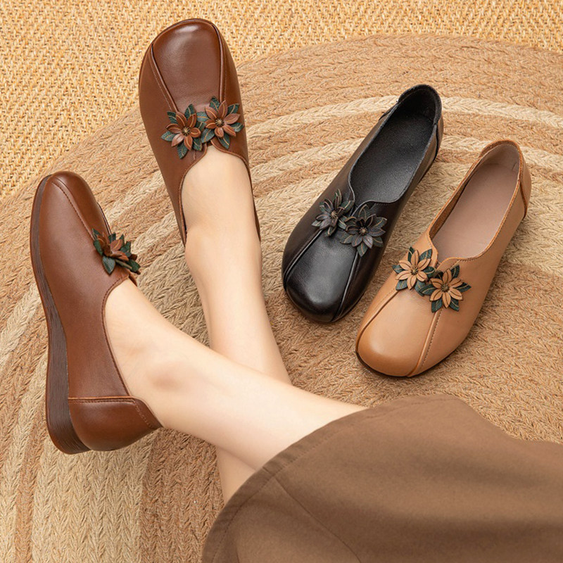 一脚蹬中老年人鞋牛筋底女鞋真皮软底妈妈鞋子春秋款单鞋软皮鞋,女鞋,深口单鞋,淘宝优惠券,粉丝福利购,淘宝优惠卷