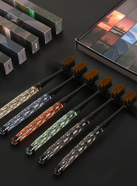 轻奢礼盒高档水晶软毛牙刷软毛成人高颜值情侣专用男女士家庭装