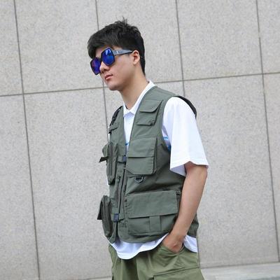 多口袋马甲男背心户外运动钓鱼记者摄影休闲男装志愿者马甲19