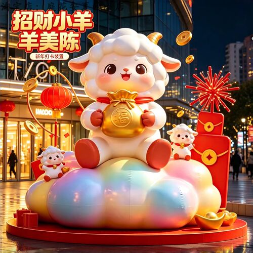 巨型招财小羊新春气模雕塑摆件