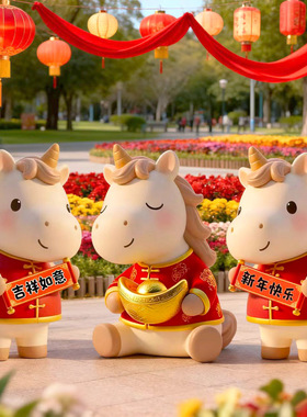 生肖马雕塑景区吉祥物装饰摆件