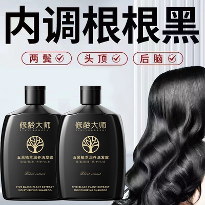 修龄大师五黑植萃润养洗发露发根养黑自然转黑防脱护发官方正品