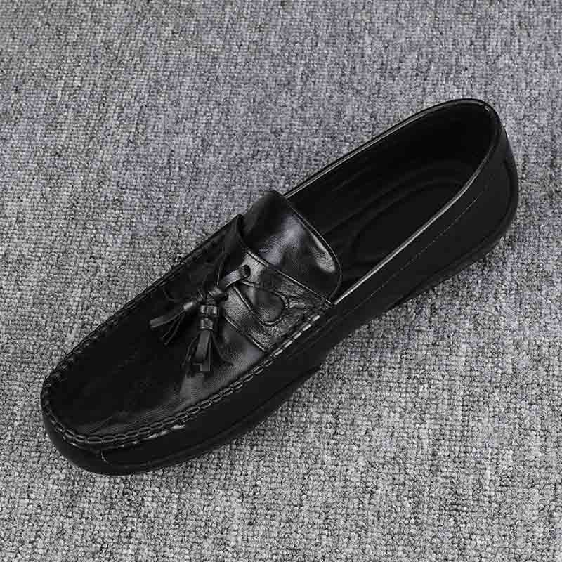 真皮豆豆鞋男2025新款时尚潮流手抓纹牛皮休闲一脚蹬软底乐福鞋潮,流行男鞋,乐福鞋（豆豆鞋）,淘宝优惠券,粉丝福利购,淘宝优惠卷