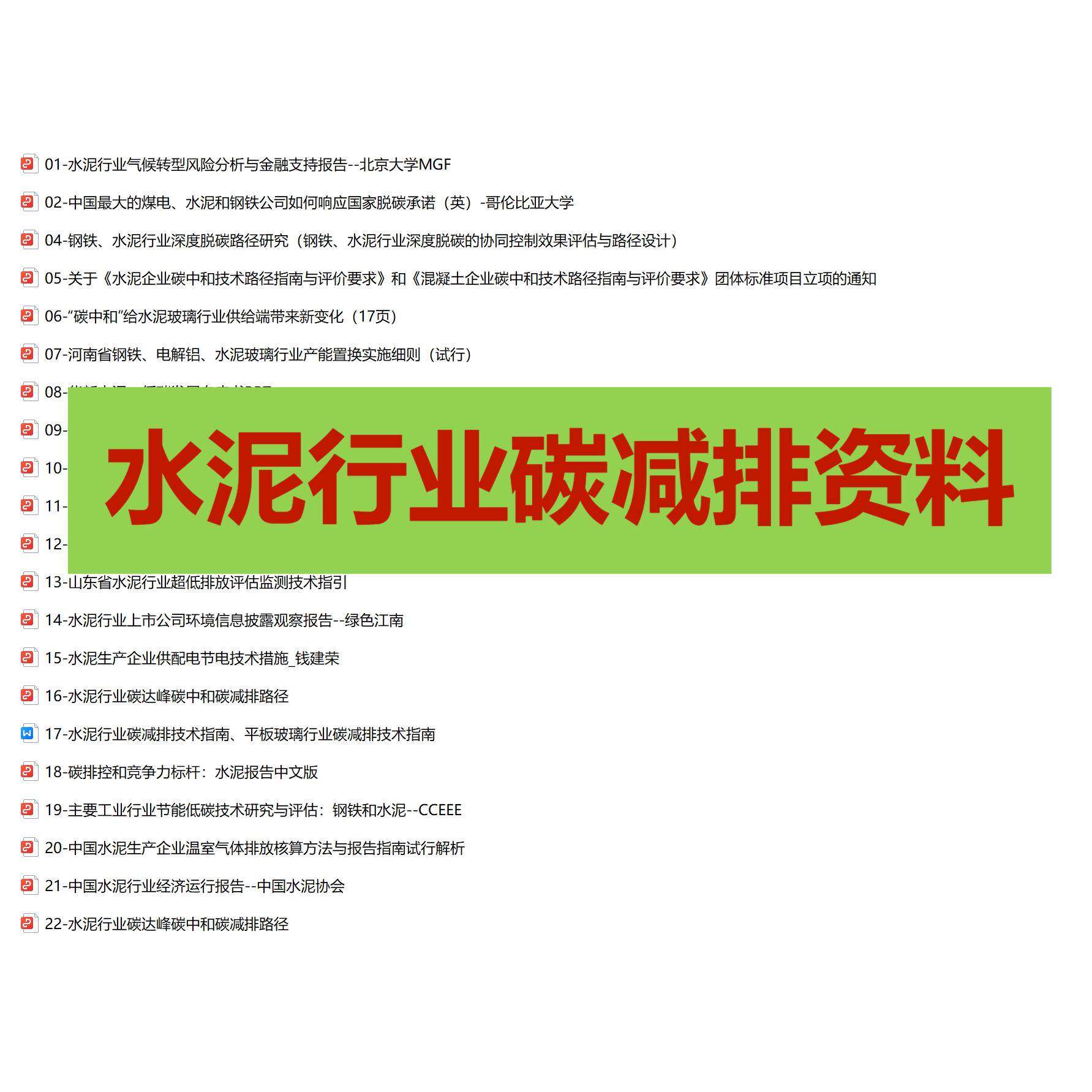 水泥行业碳减排精选报告企业案例实用标准合集