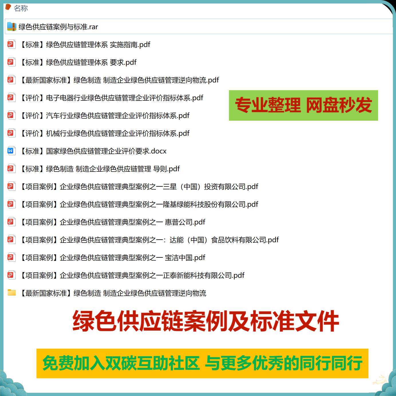 绿色供应链案例及标准几分文件