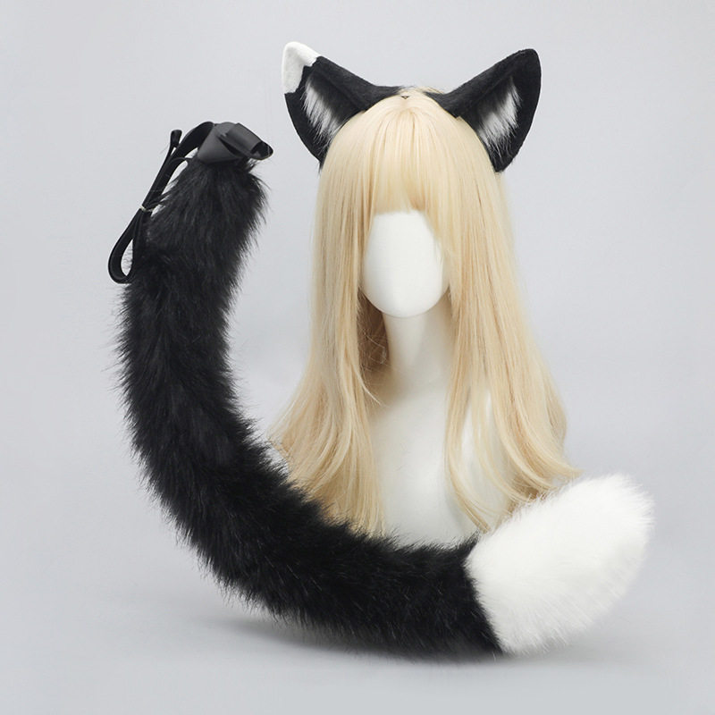 伊津津美猫耳猫尾奶牛猫耳kc发箍图片