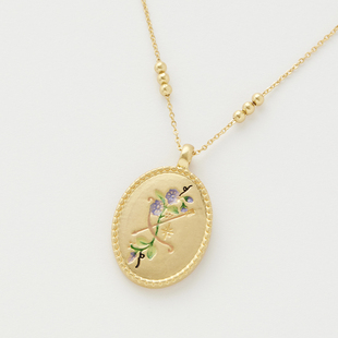 Fable十二星座项链锁骨链百搭毛衣链珐琅吊坠 ive直井怜同款