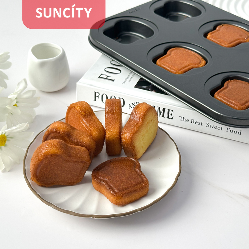 YCSUNCITY 家用不沾 6连厨师帽蛋糕模具趣味DIY饼干烤盘 烘焙模具