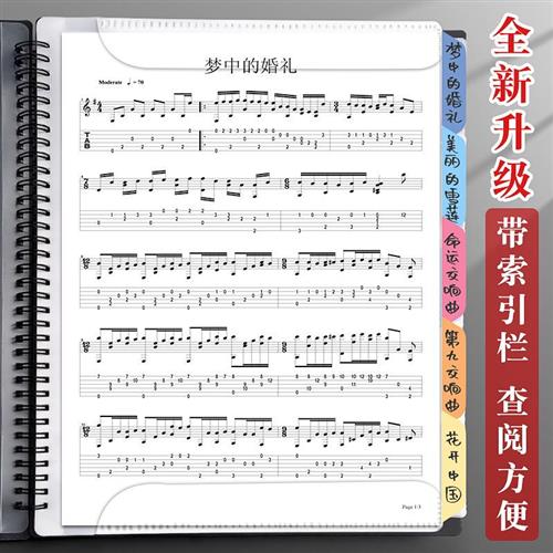 A4谱夹可修改不反光乐谱夹钢琴谱夹子歌谱古筝架子鼓吉他谱子夹册