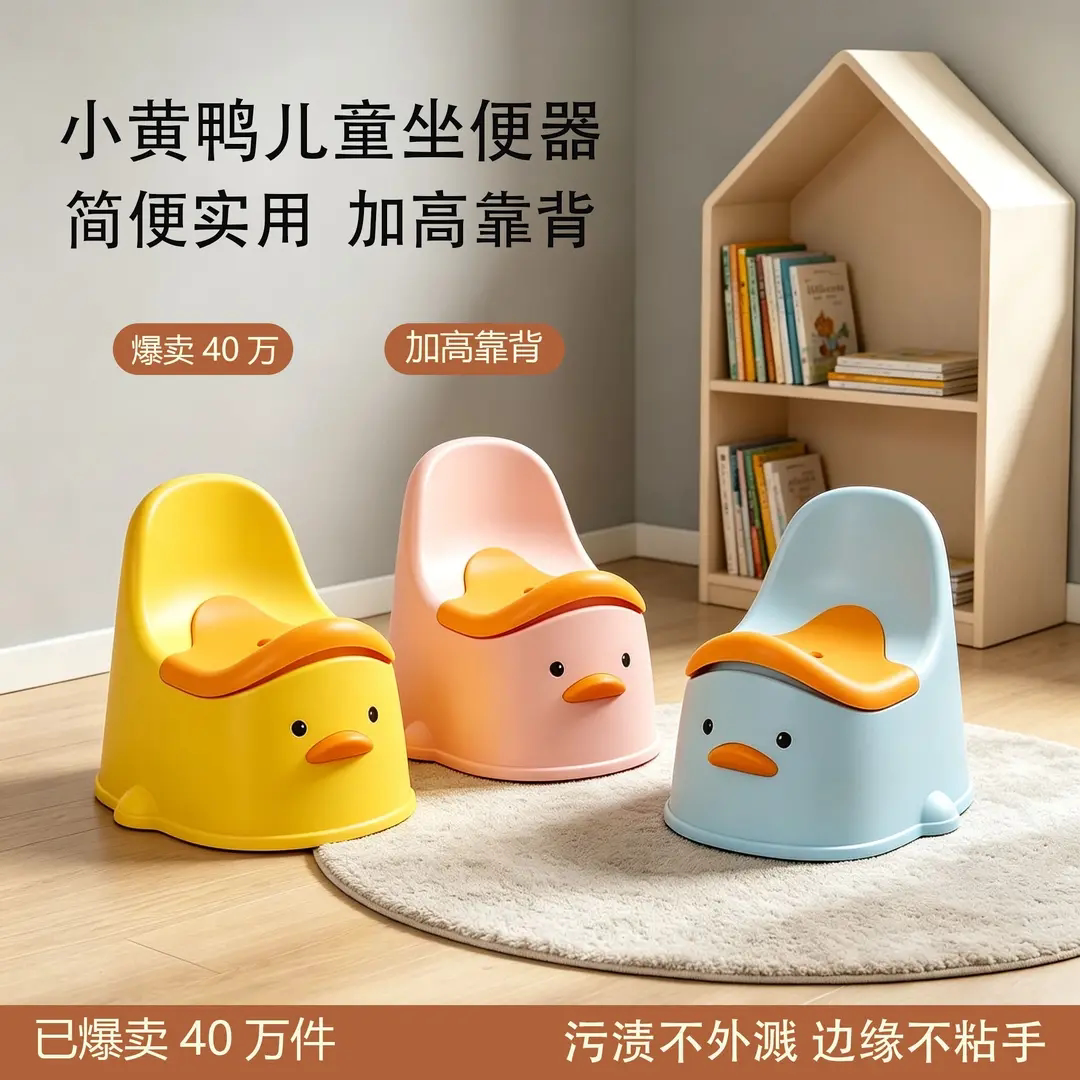 小鸭子儿童坐便器带盖防滑