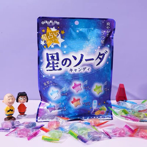 日本进口SENJAKU扇雀饴星星水果糖果五种什锦白桃硬结婚喜糖零食