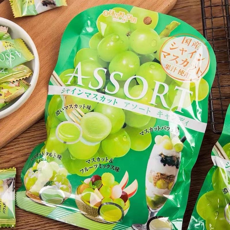 SENJAKU扇雀饴青葡萄阳光玫瑰五种水果什锦糖果白桃星星婚喜糖硬