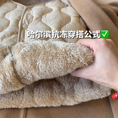 羊羔绒羽棉马甲女秋冬配大