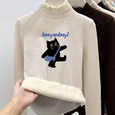 女童新款打底衫半高领长袖T恤