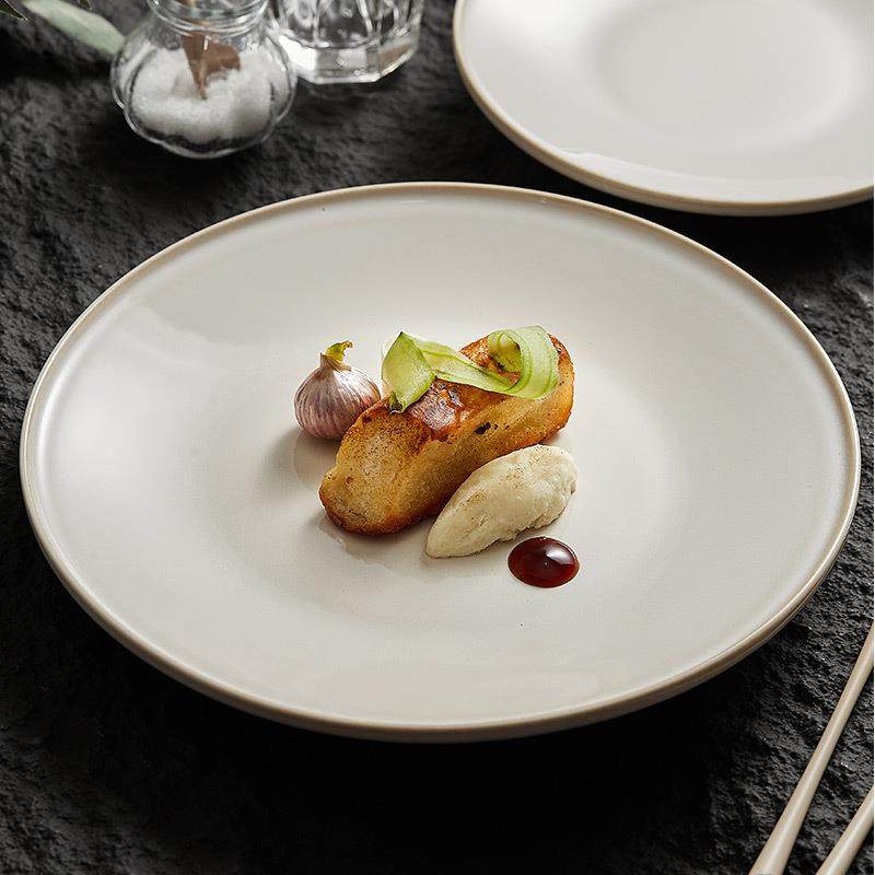 米黄窑变平盘浅盘陶瓷盘子菜盘家用高级感轻奢西餐沙拉盘意面摆盘,餐饮具,盘,淘宝优惠券,粉丝福利购,淘宝优惠卷